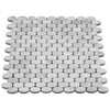 Carrara White Italian Marble Oval Ellipse Mosaic Tile Honed