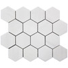 Bianco Dolomite Marble 3" Hexagon Mosaic Tile Honed