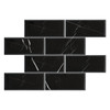 6x12 Nero Marquina Black Marble Wide Beveled Tile Honed