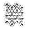 Bianco Dolomiti Marble With Nero Marquina Black Accent Daisy Flower Waterjet Mosaic Tile Polished