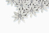 Carrara White Marble With Bardiglio Gray Center Accent Daisy Flower Waterjet Mosaic Tile 