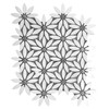 Bianco Dolomiti Marble With Bardiglio Gray Accent Daisy Flower Waterjet Mosaic Tile Honed