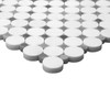 Bianco Dolomiti Marble Penny Circles Honed Mosaic Tile with Bardiglio Gray Circles 