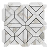 Calacatta Gold Marble Geometrica Mosaic Tile Polished