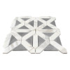 Calacatta Gold Italian Honed Marble with Bardiglio Gray Triangles Geometrica Mosaic Tile