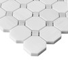 Bianco Dolomiti Marble Octagon with Carrara Dots Polished Mosaic Tile
