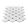 Bianco Dolomiti Honed Marble Long Octagon Rhomboid with Bardiglio Dots Mosaic Tile