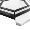 Bianco Dolomiti Marble Georama Hexagon with Nero Marquina Black Strips Polished Mosaic Tile 