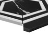 Nero Marquina Black Marble Georama Hexagon with Bianco Dolomiti Strips Polished Mosaic Tile 