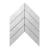 Carrara White Italian Marble 2" x 8" Chevron Mosaic Tile Honed