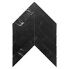 Nero Marquina Black Marble 2" x 8" Chevron Honed Mosaic Tile 