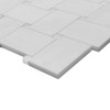 Bianco Dolomiti Marble Large Basketweave Polished Mosaic Tile with Dolomite Dots