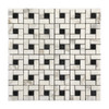 Calacatta Gold Italian Marble Target Pinwheel Mosaic Tile with Black Dots Polished