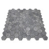 Bardiglio Grey Marble 1" Hexagon Mosaic Tile Honed