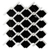 Nero Marquina Marble Marbella Lynx Rope Design with Dolomite Strips Mosaic Tile Honed