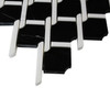 Nero Marquina Marble Marbella Lynx Rope Design with Dolomite Strips Honed Mosaic Tile 