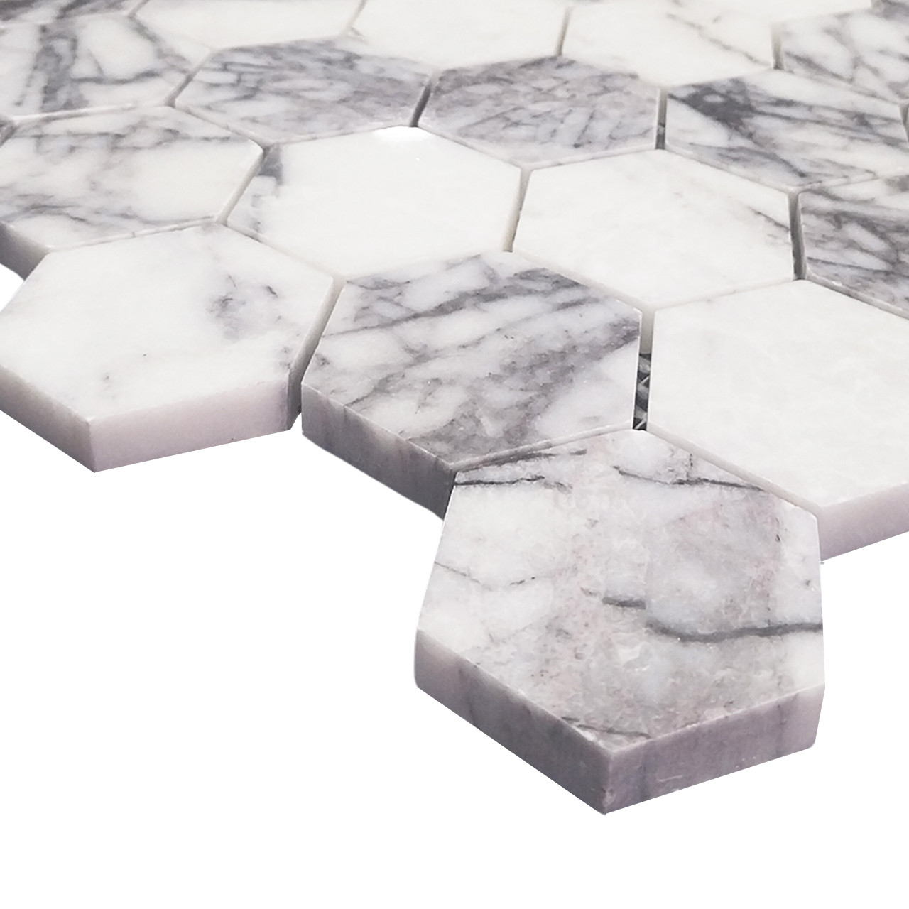 Lilac 2" Hexagon Mosaic Tile Polished