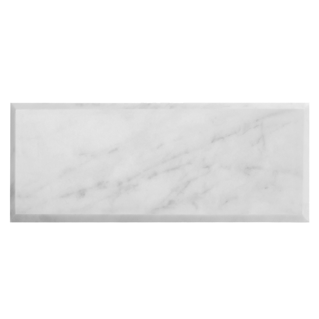 Carrara Marble Italian White Bianco Carrera 6x12 Marble Subway Tile Beveled  Honed