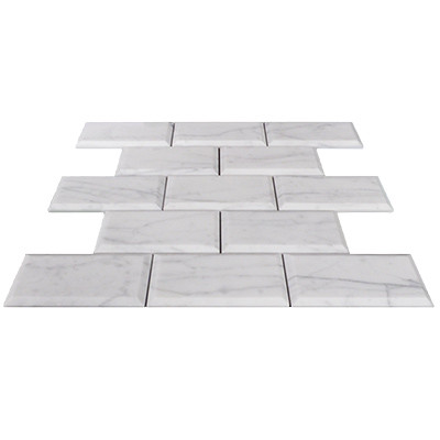 Carrara Marble Italian White Bianco Carrera 2x4 Beveled ...