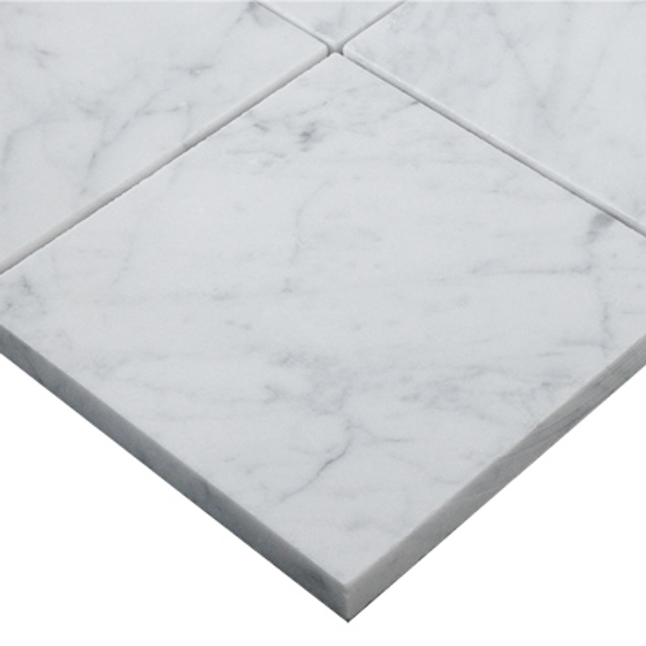 midnat afbalanceret Diskant Carrara Marble Italian White Bianco Carrera 4x4 Marble Tile Polished