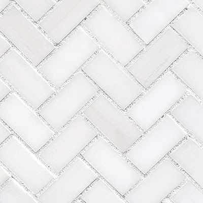 Dolomiti White Marble Italian Bianco Dolomite Herringbone Mosaic Tile Polished