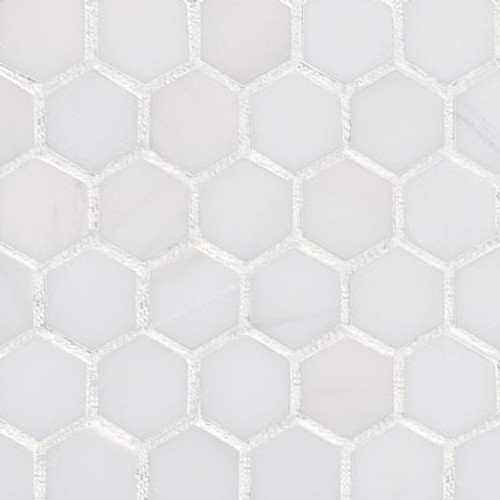 Dolomiti White Marble Italian Bianco Dolomite 1" Hexagon Mosaic Tile Polished