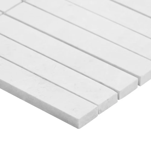 1x6 Stacked  Bianco Dolomite Marble  Mosaic Tile Honed
