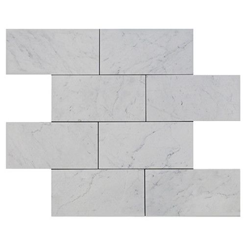 Italian White Carrera Marble Bianco Carrara 12x24 Marble Tile Honed