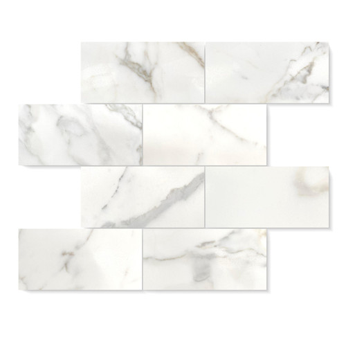  3x6 Subway Tile Honed Calacatta Gold Italian Marble