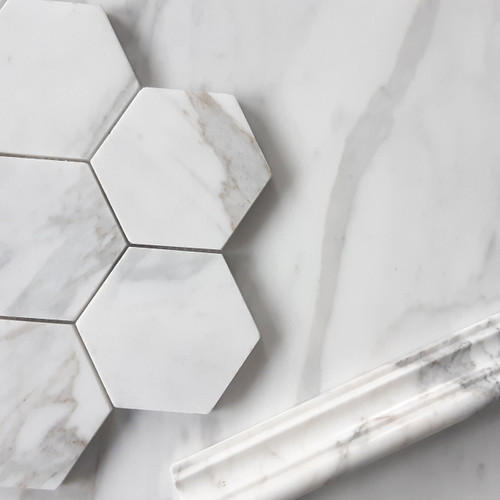 Calacatta Gold Italian Marble Crown Molding Honed Combination