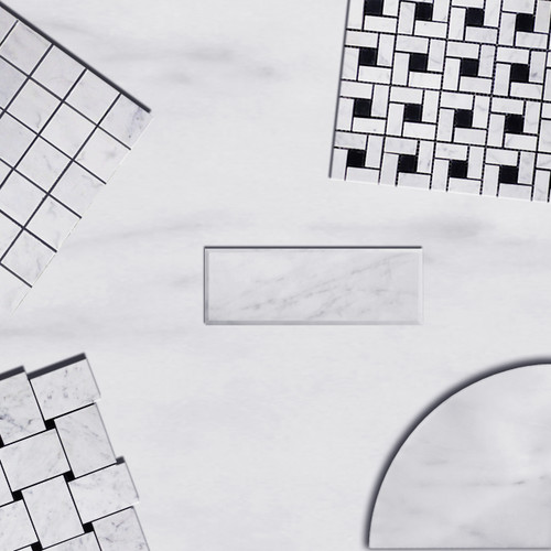 Carrara Marble Italian White Bianco Carrera Corner Shelf Polished Combination