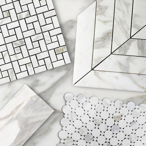 Calacatta Gold Italian Marble 6x12 Subway Tile Honed Combination