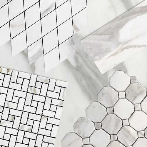 Calacatta Gold Italian Marble 18x18 Subway Tile Polished Combination