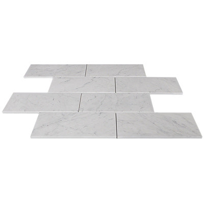 Carrara Marble Italian White Bianco Carrera 9x18 Marble Tile Honed