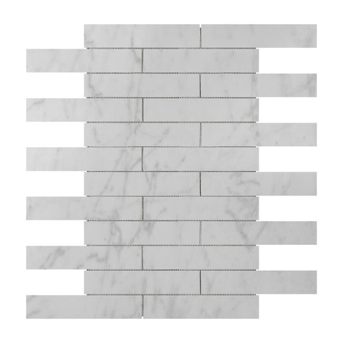 Carrara Marble Italian White Bianco Carrera 2x12 Marble Tile Polished