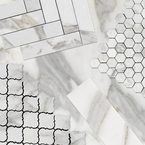 Calacatta Gold Italian Marble 3x12 Subway Tile Polished Combination