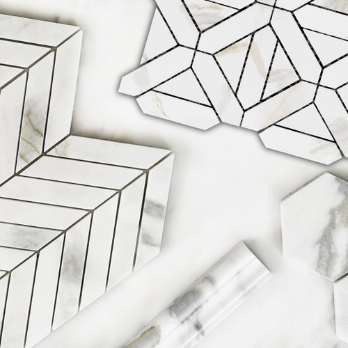 Calacatta Gold Italian Marble 24x24 Tile Polished Combination