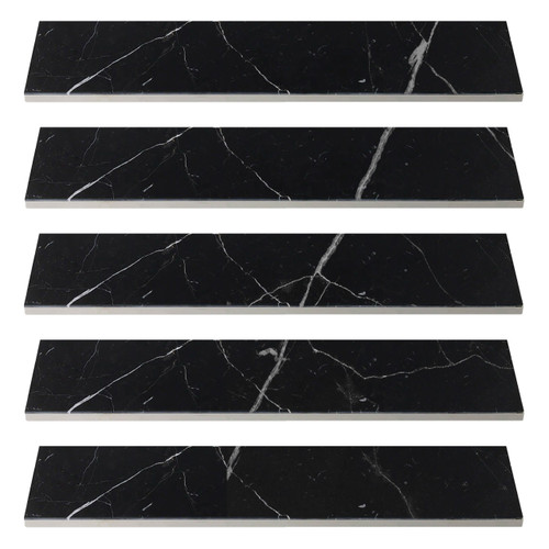 4x12 Nero Marquina Black Honed Marble Tile 