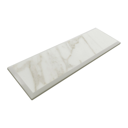 Calacatta Gold Italian Marble 4x12 Wide Beveled Polished Subway Tile 