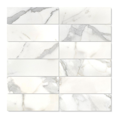 Calacatta Gold Italian Marble 3x9 Subway Tile Honed