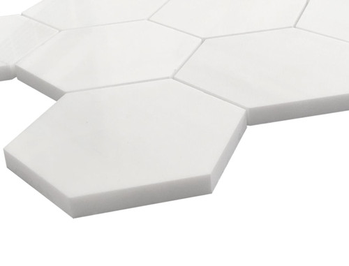 Polished Bianco Dolomiti Marble 4" Hexagon Mosaic Tile 