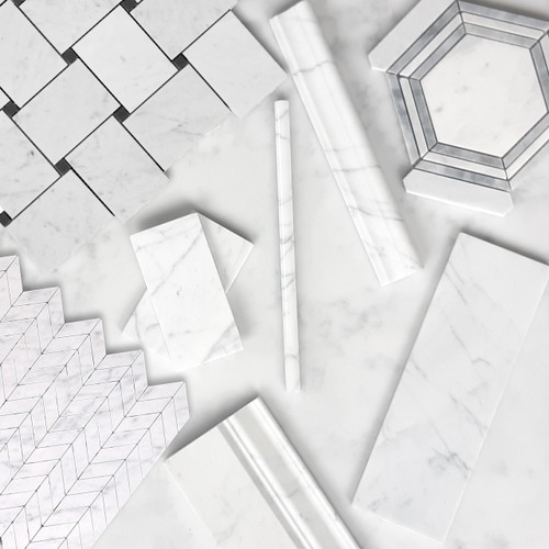 Carrara Marble Italian White Bianco Carrera 6x6 Marble Tile Honed