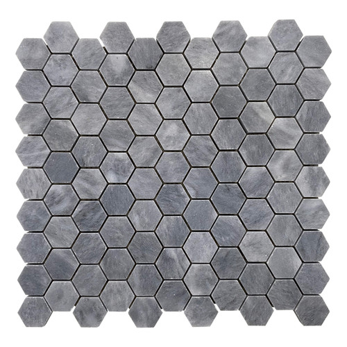 Bardiglio Gray Marble 1" Hexagon Mosaic Tile Honed