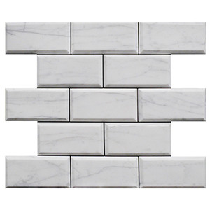 3x6 white subway tile on mesh
