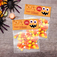 Smiley Monster Orange Treat Bags