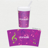 Girly Music Notes Toddler Cup