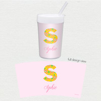 Flower Initial Toddler Cup
