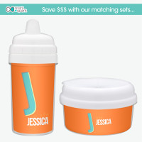 Double Initial Orange Sippy Cup