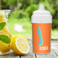 Double Initial Orange Sippy Cup
