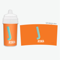 Double Initial Orange Sippy Cup